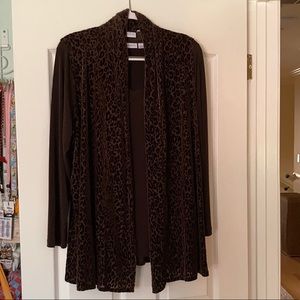 Susan Graver Liquid Knit long sleeve top and vest